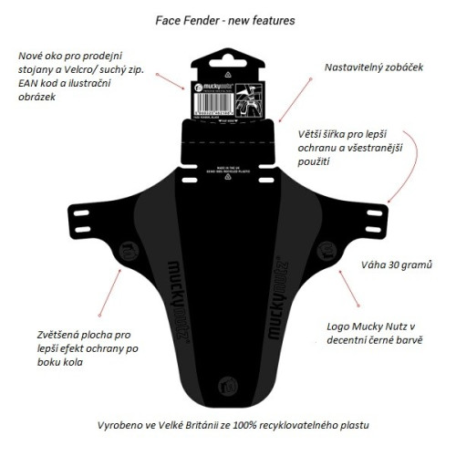 Blatník Mucky Nutz Face Fender červená 2022